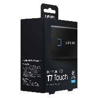 Samsung Portable SSD T7 Touch 2TB - Black, 2000 GB, USB Type-C, 3.2 Gen 2 (3.1 Gen 2), 1050 MB/s, Password protection, Black
