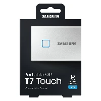 Samsung Portable SSD T7 Touch 2TB - Silver, 2000 GB, USB Type-C, 3.2 Gen 2 (3.1 Gen 2), 1050 MB/s, Password protection, Silver