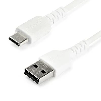 StarTech.com 2m USB A to USB C Charging Cable - Durable Fast Charge & Sync USB 2.0 to USB Type C Data Cord - Rugged TPE Jacket Aramid Fiber M/M 3A White - Samsung S10, iPad Pro, Pixel, 2 m, USB A, USB C, USB 2.0, 480 Mbit/s, White