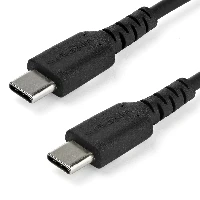 StarTech.com 1m USB C Charging Cable - Durable Fast Charge & Sync USB 2.0 Type C to USB C Laptop Charger Cord - TPE Jacket Aramid Fiber M/M 60W Black - Samsung S10 S20 iPad Pro MS Surface, 1 m, USB C, USB C, USB 2.0, 480 Mbit/s, Black
