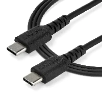 StarTech.com 1m USB C Charging Cable - Durable Fast Charge & Sync USB 2.0 Type C to USB C Laptop Charger Cord - TPE Jacket Aramid Fiber M/M 60W Black - Samsung S10 S20 iPad Pro MS Surface, 1 m, USB C, USB C, USB 2.0, 480 Mbit/s, Black