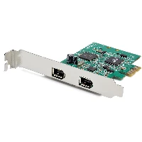 StarTech.com 2-Port PCI Express FireWire Card - PCIe FireWire 1394a Adapter, PCI Express, IEEE 1394/Firewire, PCIe 1.1, Green, Texas Instruments - TSB82AA2, 0.4 Gbit/s