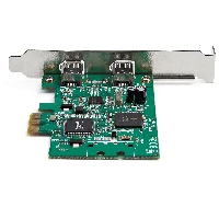 StarTech.com 2-Port PCI Express FireWire Card - PCIe FireWire 1394a Adapter, PCI Express, IEEE 1394/Firewire, PCIe 1.1, Green, Texas Instruments - TSB82AA2, 0.4 Gbit/s