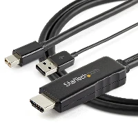 StarTech.com 6ft (2m) HDMI to Mini DisplayPort Cable 4K 30Hz - Active HDMI to mDP Adapter Converter Cable with Audio - USB Powered - Mac & Windows - Male to Male Video Adapter Cable, 2 m, HDMI Type A (Standard), Mini DisplayPort, Male, Male, Straight
