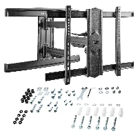 StarTech.com TV Wall Mount for up to 80 inch (110lb) VESA Mount Displays - Low Profile Full Motion Universal TV Wall Mount Bracket - Heavy Duty Adjustable Tilt/Swivel Articulating Arm, 200 x 100 mm, 600 x 400 mm, -15 - 2, -90 - 90, Steel, Black