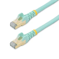 StarTech.com 5m CAT6a Ethernet Cable - 10 Gigabit Shielded Snagless RJ45 100W PoE Patch Cord - 10GbE STP Network Cable w/Strain Relief - Aqua Fluke Tested/Wiring is UL Certified/TIA, 5 m, Cat6a, S/UTP (STP), RJ-45, RJ-45