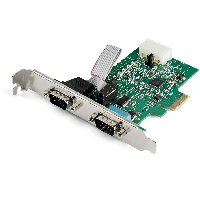 StarTech.com 2-port PCI Express RS232 Serial Adapter Card - PCIe RS232 Serial Host Controller Card - PCIe to Dual Serial DB9 Card - 16950 UART - Expansion Card - Windows & Linux, PCIe, Serial, PCIe 1.1, RS-232, Green, 222366 h