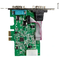 StarTech.com 2-port PCI Express RS232 Serial Adapter Card - PCIe RS232 Serial Host Controller Card - PCIe to Dual Serial DB9 Card - 16950 UART - Expansion Card - Windows & Linux, PCIe, Serial, PCIe 1.1, RS-232, Green, 222366 h