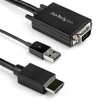 StarTech.com 3m VGA to HDMI Converter Cable with USB Audio Support & Power - Analog to Digital Video Adapter Cable to connect a VGA PC to HDMI Display - 1080p Male to Male Monitor Cable, 3.048 m, USB Type-A + VGA (D-Sub), HDMI Type A (Standard), Male, Male, Straight