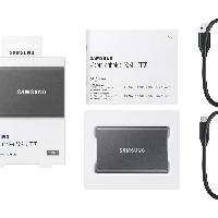 Samsung Portable SSD T7, 500 GB, USB Type-C, 3.2 Gen 2 (3.1 Gen 2), 1000 MB/s, Password protection, Grey