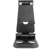 StarTech.com Phone and Tablet Stand - Foldable Universal Mobile Device Holder for Smartphones & Tablets - Adjustable Multi-Angle Ergonomic Cell Phone Stand for Desk - Portable - Black, Mobile phone/Smartphone, Tablet/UMPC, Passive holder, Universal, Black
