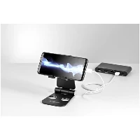 StarTech.com Phone and Tablet Stand - Foldable Universal Mobile Device Holder for Smartphones & Tablets - Adjustable Multi-Angle Ergonomic Cell Phone Stand for Desk - Portable - Black, Mobile phone/Smartphone, Tablet/UMPC, Passive holder, Universal, Black
