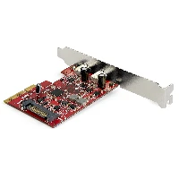 StarTech.com 2-port 10Gbps USB C PCIe Card - USB 3.1 Gen 2 Type-C PCI Express Host Controller Add-On Card - Expansion Card - USB 3.2 Gen 2x1 PCIe Adapter 15W/port - Windows, macOS, Linux, PCIe, USB 3.2 Gen 1 (3.1 Gen 1), Full-height / Low-profile, PCIe 3.0, Red, CE, FCC, REACH
