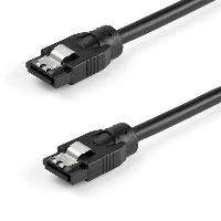 StarTech.com 0.3 m Round SATA Cable, 0.3 m, SATA III, SATA 7-pin, SATA 7-pin, Male/Male, Black