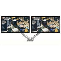 StarTech.com Desk Mount Dual Monitor Arm with USB & Audio - Desk Clamp VESA Mount for up to 32 inch Displays - 2x USB, 2x 3.5mm audio - Ergonomic Full Motion Dual Monitor Arm - Silver, Clamp, 16 kg, 38.1 cm (15