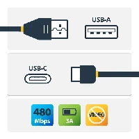 StarTech.com 2 m (6.6 ft.) USB to USB C Cable - 10-Pack, 2 m, USB A, USB C, USB 2.0, 480 Mbit/s, Black