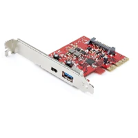 StarTech.com 2-Port 10Gbps USB-A & USB-C PCIe Card - USB 3.1 Gen 2 PCI Express Type C/A Host Controller Card Adapter - USB 3.2 Gen 2x1 PCIe Expansion Add-On Card - Windows, macOS, Linux, PCIe, USB 3.2 Gen 2 (3.1 Gen 2), Full-height / Low-profile, PCIe 3.0, Red, 2684396 h