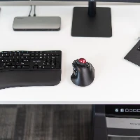 KensingtonOrbitFusionWirelessTrackball,Right-hand,Laser,RFWireless,1500DPI,Black,Red