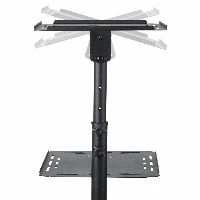 StarTech.com Mobile Projector and Laptop Stand/Cart - Heavy Duty Portable Projector Stand (2 Shelves, hold 22lb/10kg each) - Height Adjustable Rolling Presentation Cart w/Lockable Wheels, Multimedia stand, Black, Steel, Projector, 10 kg, 2 shelves