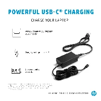 HP65WUSB-CLCPowerAdapter,Notebook,Indoor,65W,AC-to-DC,HP,Black