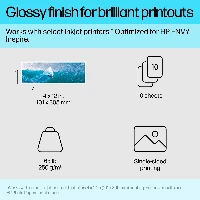 HP Advanced - Lucido - 10,5 mil - 102 x 305 mm - 250 g/m - 65 libbre - 10 fogli carta fotografica - per ENVY Inspire 7920e