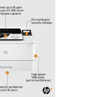 HP LaserJet Pro 4002dne Printer, Black and white, Printer for Small medium business, Print, + Instant Ink eligible Print from phone or tablet Two-sided printing, Laser, 1200 x 1200 DPI, 40 ppm, Duplex printing, White