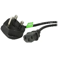 StarTech.com 3ft (1m) UK Computer Power Cable, BS 1363 to C13 Power Cord, 18AWG, 10A 250V, Black Replacement AC Power Cord, Monitor Power Cable, BS 1363 to IEC 60320 C13 Kettle Lead - PC Power Supply Cable (BS13U-1M-POWER-LEAD) - Cavo di alimentazione - B