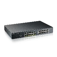 ZYXEL GS1915-24EP, 24-port GbE, 12 port PoE, 130 Watt 802.3at, rackmount, fanless, Smart hybrid mode Switc