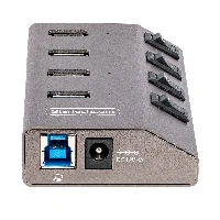 StarTech.com 4-Port Self-Powered USB-C Hub with Individual On/Off Switches, USB 3.0 5Gbps Expansion Hub w/Power Supply, Desktop/Laptop USB-C to USB-A Hub, 4x BC 1.2 (1.5A), USB Type C Hub - USB-C/A Host Cables (5G4AIBS-USB-HUB-EU) - Hub - 4 x USB 3.2 Gen