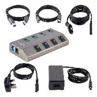 StarTech.com 4-Port Self-Powered USB-C Hub with Individual On/Off Switches, USB 3.0 5Gbps Expansion Hub w/Power Supply, Desktop/Laptop USB-C to USB-A Hub, 4x BC 1.2 (1.5A), USB Type C Hub - USB-C/A Host Cables (5G4AIBS-USB-HUB-EU) - Hub - 4 x USB 3.2 Gen
