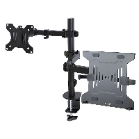StarTech.com Monitor Arm with VESA Laptop Tray, For a Laptop (4.5kg / 9.9lb) and a Single Display up to 32 (8kg / 17.6lb), Black, Adjustable Desk Laptop Arm Mount, C-clamp/Grommet Mount - VESA Monitor Mount (A2-LAPTOP-DESK-MOUNT) - Kit montaggio (asta, v
