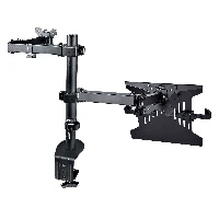 StarTech.com Monitor Arm with VESA Laptop Tray, For a Laptop (4.5kg / 9.9lb) and a Single Display up to 32 (8kg / 17.6lb), Black, Adjustable Desk Laptop Arm Mount, C-clamp/Grommet Mount - VESA Monitor Mount (A2-LAPTOP-DESK-MOUNT) - Kit montaggio (asta, v