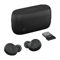 Jabra Evolve2 Buds MS - True wireless earphones con microfono - in-ear - Bluetooth - eliminazione rumore attivata - USB-A tramite adattatore Bluetooth - isolamento dal rumore - nero - Certificato per i team Microsoft