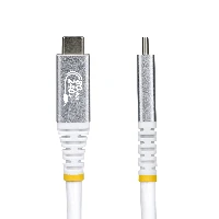 StarTech.com 50cm (1.6ft) USB4 Cable, 80Gbps, USB-IF Certified USB-C Cable, 240W PD, 8K 120Hz/4K 240Hz DP2.1 DP80, TPE Jacket, Thunderbolt 4 Compatible - White USB-C Cord, 0.5 m, USB C, USB C, USB4 Gen 4x2, 80 Gbit/s, White