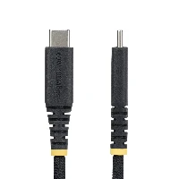 StarTech.com 1m (3ft) USB-C Charging Cable, 60W (3A) PD, Dual-Layer Braided Nylon/TPE Jacket, Rugged USB C Charging Cord, USB 2.0 Laptop Charger Cable, 1 m, USB C, USB C, USB 2.0, 0.48 Gbit/s, Black