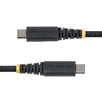 StarTech.com 1m (3ft) USB-C Charging Cable, 60W (3A) PD, Dual-Layer Braided Nylon/TPE Jacket, Rugged USB C Charging Cord, USB 2.0 Laptop Charger Cable, 1 m, USB C, USB C, USB 2.0, 0.48 Gbit/s, Black