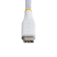 StarTech.com 2m (6ft) White USB-C Charging Cable, 60W (3A) PD, Dual-Layer Braided Nylon/TPE Jacket, Rugged USB C Charging Cord, USB 2.0 Laptop Charger Cable, 2 m, USB C, USB C, USB 2.0, 0.48 Gbit/s, White