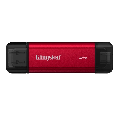 Kingston Technology 2TB Dual USB-A/C Portable SSD, Up to 1050MB/s USB 3.2 Gen 2, 2 TB, USB Type-A / USB Type-C, 3.2 Gen 2 (3.1 Gen 2), 1050 MB/s, Black, Red