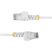 StarTech.com 25cm White Slim CAT6 Ethernet Cable, Snagless, 100W PoE, UTP, LSZH, 28AWG Pure Bare Copper Wire, Slim RJ45 Network Patch Cord w/Strain Reliefs, Fluke Tested, 0.25 m, Cat6, U/UTP (UTP), RJ-45, RJ-45, White