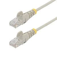 StarTech.com 25cm Gray Slim CAT6 Ethernet Cable, Snagless, 100W PoE, UTP, LSZH, 28AWG Pure Bare Copper Wire, Slim RJ45 Network Patch Cord w/Strain Reliefs, Fluke Tested, 0.25 m, Cat6, U/UTP (UTP), RJ-45, RJ-45, Grey