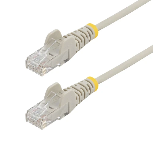 StarTech.com 25cm Gray Slim CAT6 Ethernet Cable, Snagless, 100W PoE, UTP, LSZH, 28AWG Pure Bare Copper Wire, Slim RJ45 Network Patch Cord w/Strain Reliefs, Fluke Tested, 0.25 m, Cat6, U/UTP (UTP), RJ-45, RJ-45, Grey