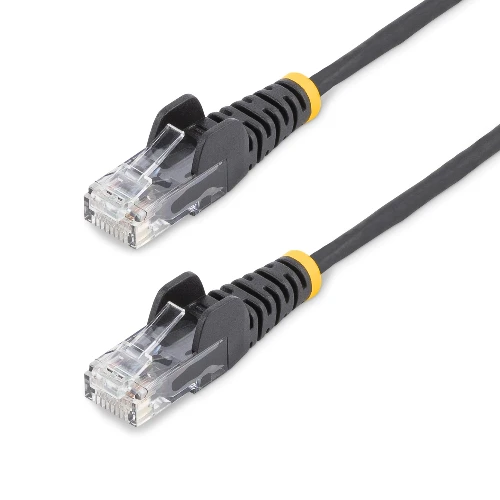 StarTech.com 25cm Black Slim CAT6 Ethernet Cable, Snagless, 100W PoE, UTP, LSZH, 28AWG Pure Bare Copper Wire, Slim RJ45 Network Patch Cord w/Strain Reliefs, Fluke Tested, 0.25 m, Cat6, U/UTP (UTP), RJ-45, RJ-45