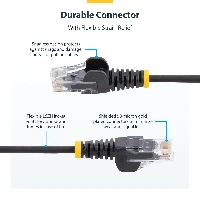 StarTech.com 25cm Black Slim CAT6 Ethernet Cable, Snagless, 100W PoE, UTP, LSZH, 28AWG Pure Bare Copper Wire, Slim RJ45 Network Patch Cord w/Strain Reliefs, Fluke Tested, 0.25 m, Cat6, U/UTP (UTP), RJ-45, RJ-45