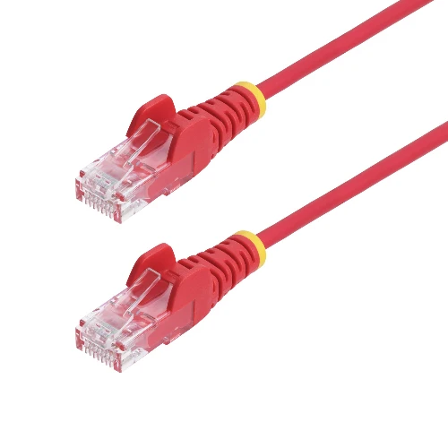 StarTech.com 25cm Red Slim CAT6 Ethernet Cable, Snagless, 100W PoE, UTP, LSZH, 28AWG Pure Bare Copper Wire, Slim RJ45 Network Patch Cord w/Strain Reliefs, Fluke Tested, 0.25 m, Cat6, U/UTP (UTP), RJ-45, RJ-45, Red