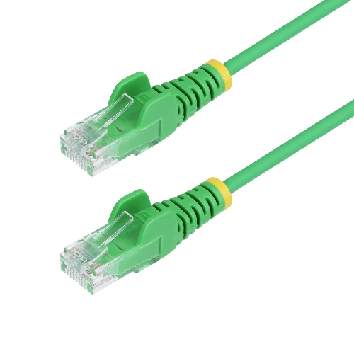 StarTech.com 25cm Green Slim CAT6 Ethernet Cable, Snagless, 100W PoE, UTP, LSZH, 28AWG Pure Bare Copper Wire, Slim RJ45 Network Patch Cord w/Strain Reliefs, Fluke Tested, 0.25 m, Cat6, U/UTP (UTP), RJ-45, RJ-45, Green