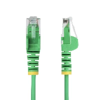 StarTech.com 25cm Green Slim CAT6 Ethernet Cable, Snagless, 100W PoE, UTP, LSZH, 28AWG Pure Bare Copper Wire, Slim RJ45 Network Patch Cord w/Strain Reliefs, Fluke Tested, 0.25 m, Cat6, U/UTP (UTP), RJ-45, RJ-45, Green