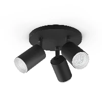 Philips Hue White and colour ambience Fugato triple spotlight, Smart ceiling light, Black, Bluetooth, LED, GU10, 5.5 W