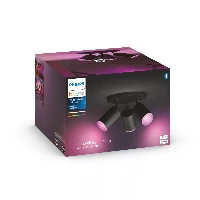 Philips Hue White and colour ambience Fugato triple spotlight, Smart ceiling light, Black, Bluetooth, LED, GU10, 5.5 W