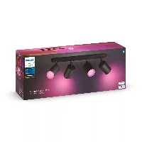 Philips Hue White and colour ambience Fugato quadruple spotlight, Smart ceiling light, Black, Bluetooth, LED, GU10, 5.5 W