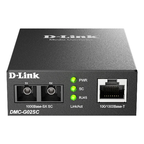 D-Link 100/1000Base-t to 1000Base-SX SC Multi-mode Media Converter (550m), 1000 Mbit/s, 10Base-T, 100Base-T, 1000Base-T, 1000Base-SX, IEEE 802.3, IEEE 802.3ab, IEEE 802.3u, IEEE 802.3x, IEEE 802.3z, 550 m, Multi-mode